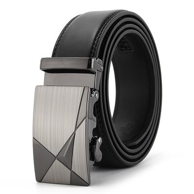 Men's Genuine Leather Belt  Two Layer Cowhide Automatic Buckle Belt  Business Casual Trendy Belt
