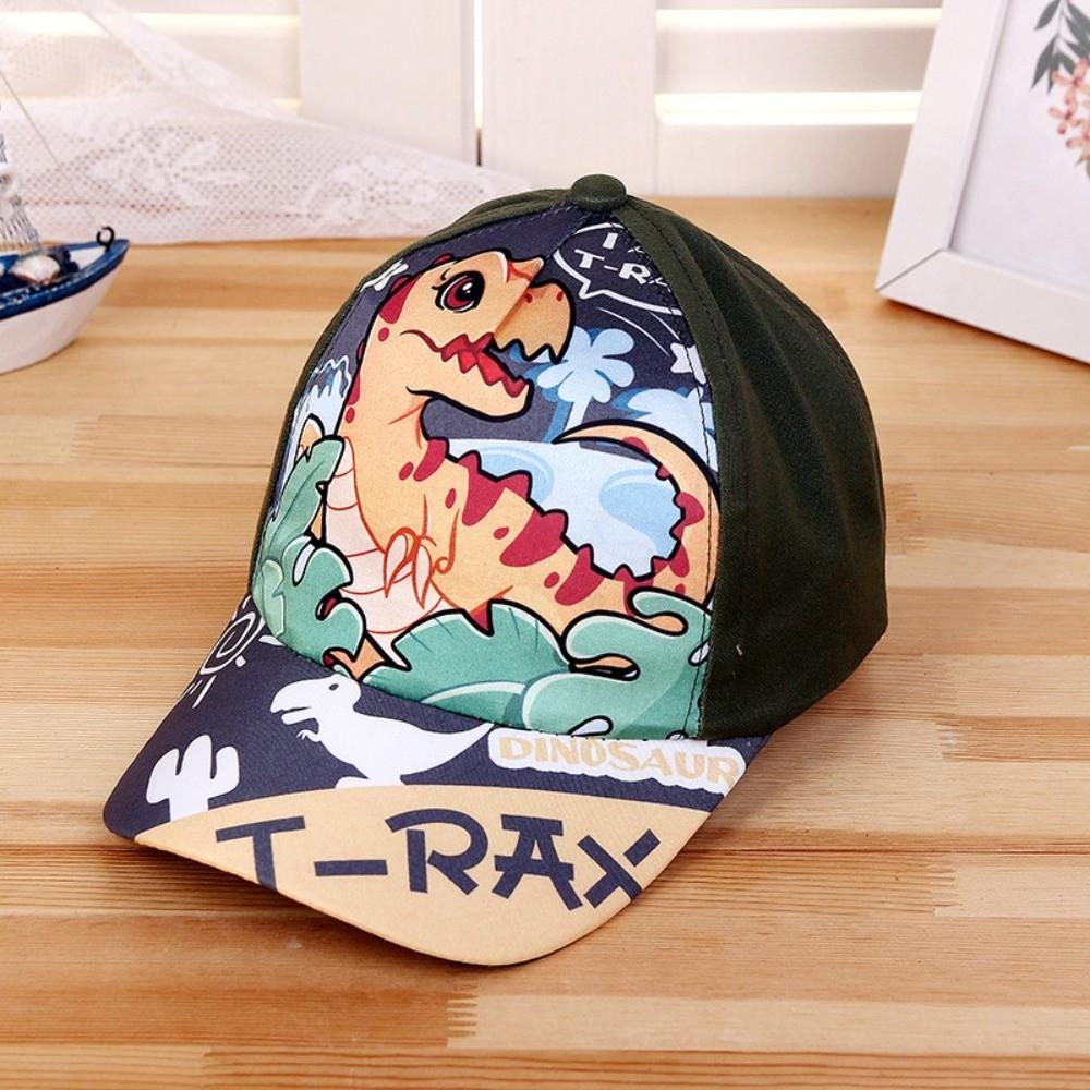 Breathable Cartoon Print Cap Cotton Child Sun Hat Fashion Kids Dinosaur Baseball Cap Gifts