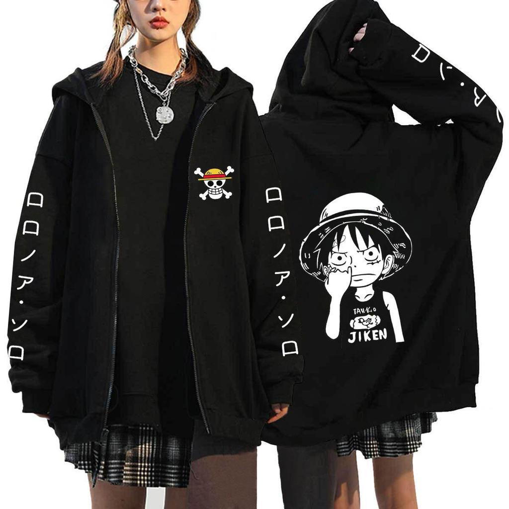 ONE PIECE Japanese Anime Luffy Chopper Zipper Hoodies Sweatshirts Women Men Cartoon Jackets Sweatshirt Unisex Streetwear Autumn Coats Tops Cardigan