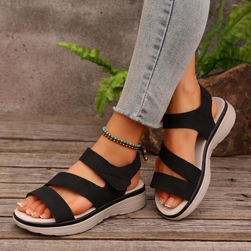 

Women s Casual Sandals 2025 Summer Wedge Heels Designer Comfortable Thick-soled Sandals Vintage Open-toe Women s Beach Slippers 36