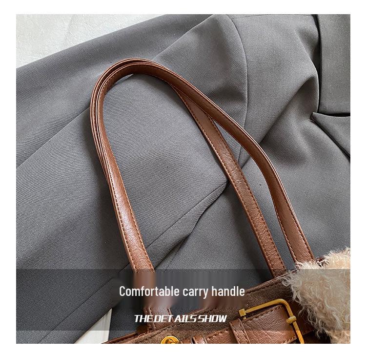 Korean Retro Suede Underarm Bag: Women's Versatile Autumn 2025 Shoulder Handbag for Casual or Work Commutes