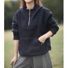 Women's Plus Velvet Thickened Hooded Sweatshirt - Autumn/Winter Casual Loose Slimming Fleece Top