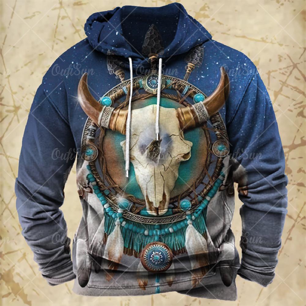 Vintage Hoodie For Men Harajuku Print Autumn Long Sleeve Sweatshirts Oversized Y2k Clothing Men's Hoodies Fashion Streetwear
