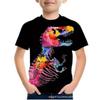 Summer Round Neck 3D Oil Painting Dinosaur Printed Top Fashionable Casual Short Sleeved Children's Boy T-shirts