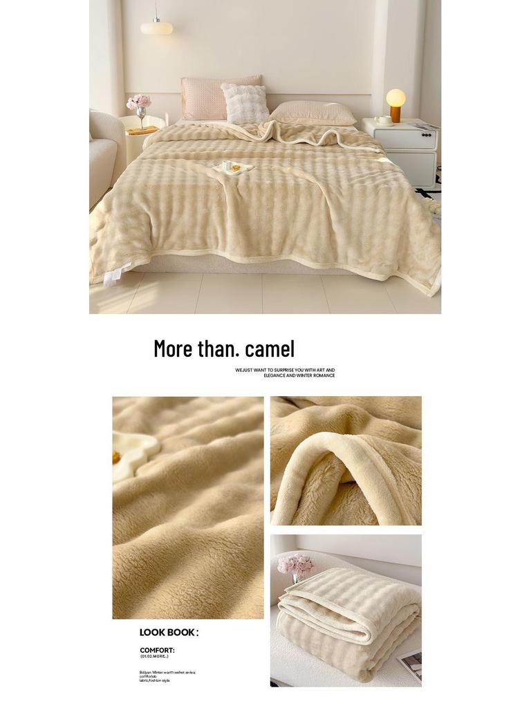 Luxurious Rabbit Fur Plush Blanket - Thick Milk Velvet Sofa Throw & Shawl