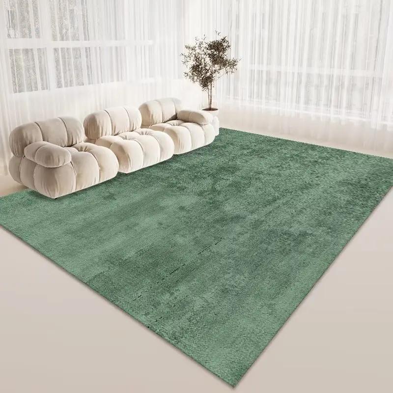 Solid Color Simple Living Room Carpets Light Luxury Art Rugs for Bedroom Decor Large Size Lounge Mat Thickened Flannel Carpet
