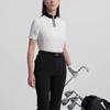 Fila Golf Series Fashion Classic Simple Sports Golf Versatile Comfortable Casual Black And White Color Block Polo Shirt Women Tops A11W625118FWT