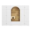 Wardrobe Set, Pet Cabinet, 270 x 50 x 200 cm, with Clothes Rail, Cat Climbing Wall and Cushion, for Bedroom, Living Room and Hallway, White+Wood Look