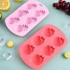 6-Grids Fruit Silicone Candy Mold Easy to Use Non-Stick Ice Mold Dishwasher Safe Food Grade Chocolate Hard Candy Baking Mold