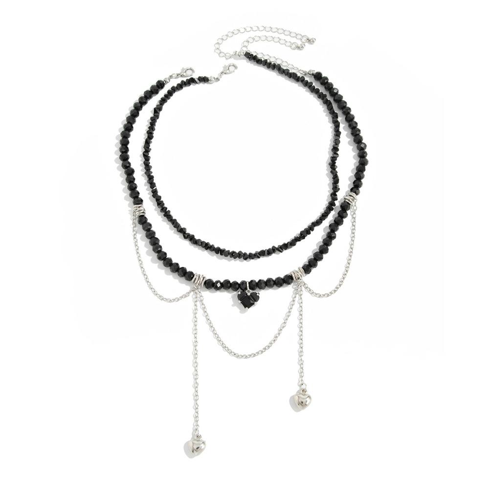Heart-shaped Choker Necklace Irregular Crystal Necklace Vintage Chain Necklace  Jewelry Accessories