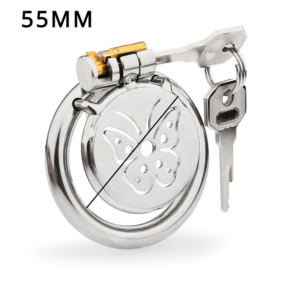Flat Chastity Lock for Men Metal Chastity Devices Urethral Plug High Comfort Anti Cheating Dormant Lock Sex Toy for Couple SM