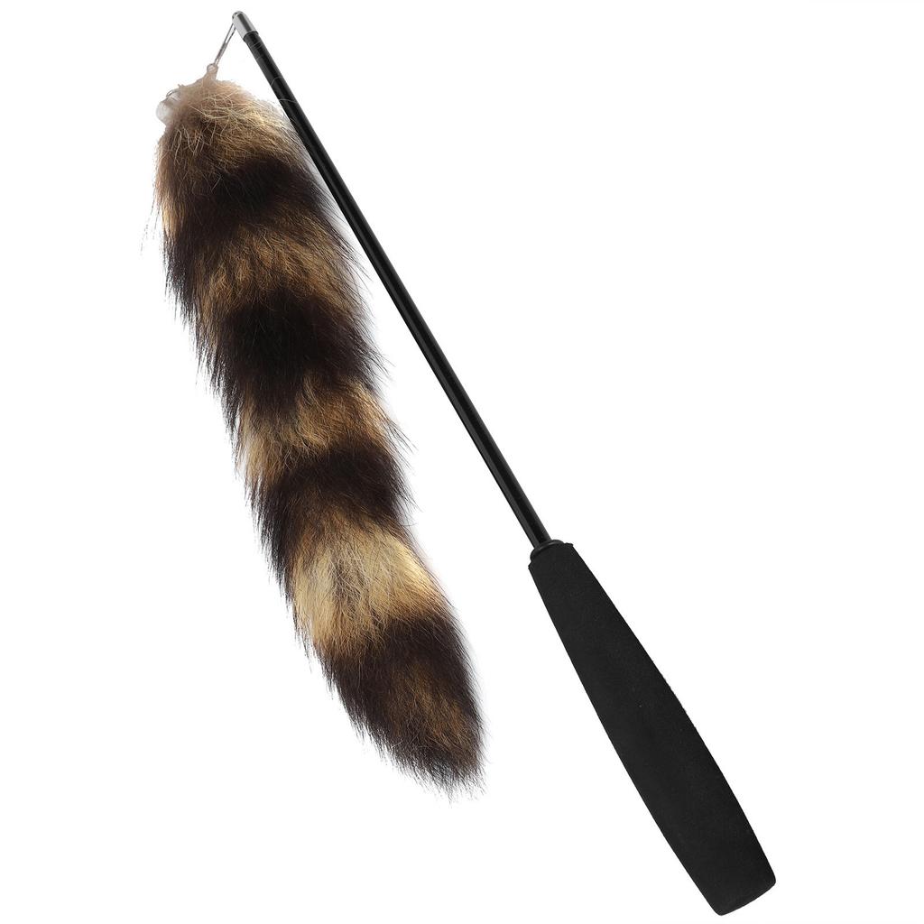 Retractable Cat Wand Stick Toy with Soft Tail Handle for Interactive Cat Play 95cm