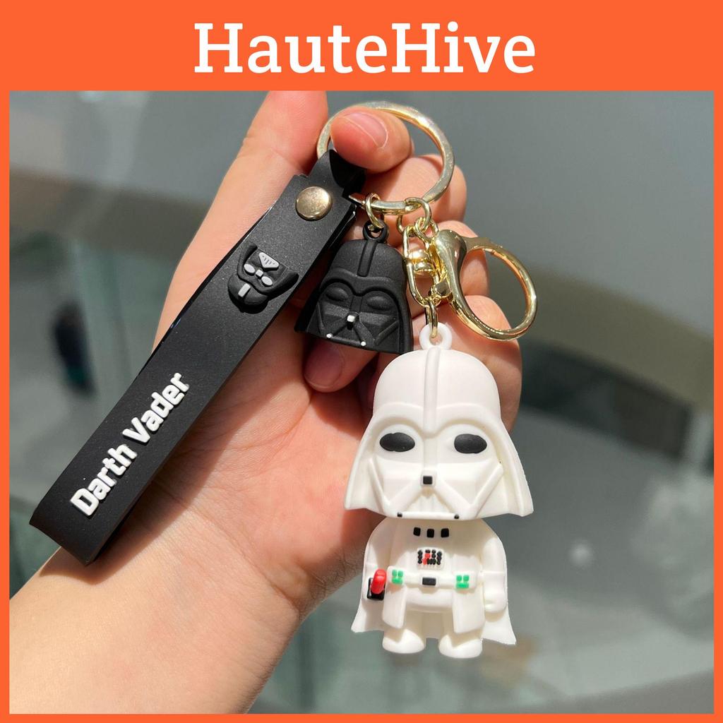 Adorable Cartoon Darth Vader Car Keychain Cute Pvc Soft Pendant Key Accessory