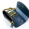 VINCENT CRAFTED Made in Japan Tochigi Leather Paisley Carabiner Key Case & Coin Case PAOLO Keychain for Women and Men <V1 PAOLO Navy>