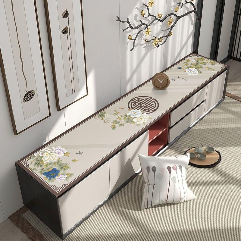 Waterproof Chinese Style TV Cabinet Tablecloth - Wash-Free Countertop Cover Mat