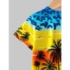 Summer boys' casual sports short sleeved shorts 2-piece set - brown paulownia tree 3D printed pattern T-shirt top+shorts set