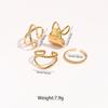 Stainless Steel Cross Geometric Open Ring Set for Women Hip-Hop Twisted Metal Lines Stacked Rings Personality Party Jewelry Gift