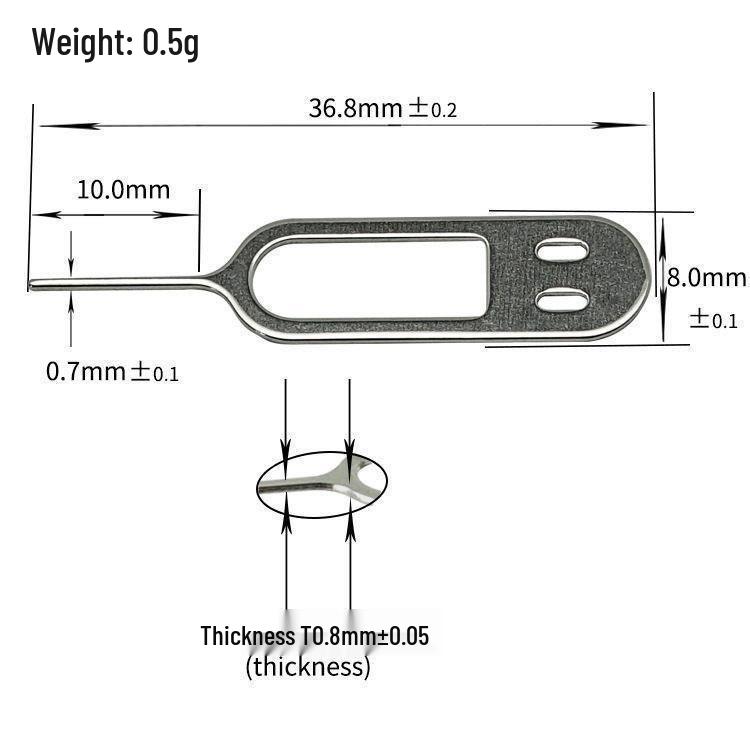 Durable All-Steel SIM Card Ejector Tool for Android & Universal Devices, Keychain Included