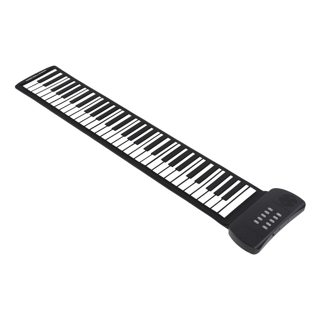 61 Keys Roll Up Piano Portable 16 Tones 6 Demo Songs Support Headphone Sound Output Electronic Hand