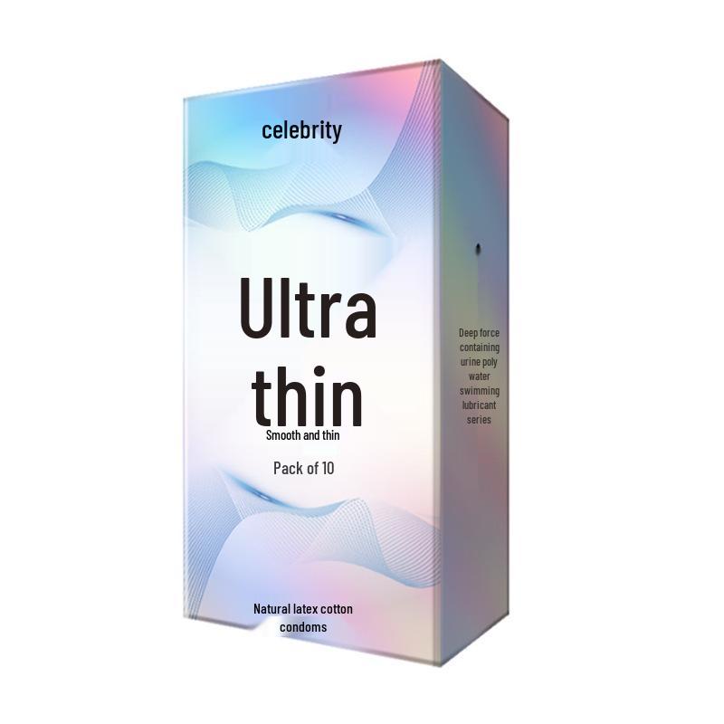 Celebrity Ultra-Thin Dynamic Threaded Condoms: Smooth, Liquid Lubricated, 0.02mm for Stylish, Enhanced Experience.