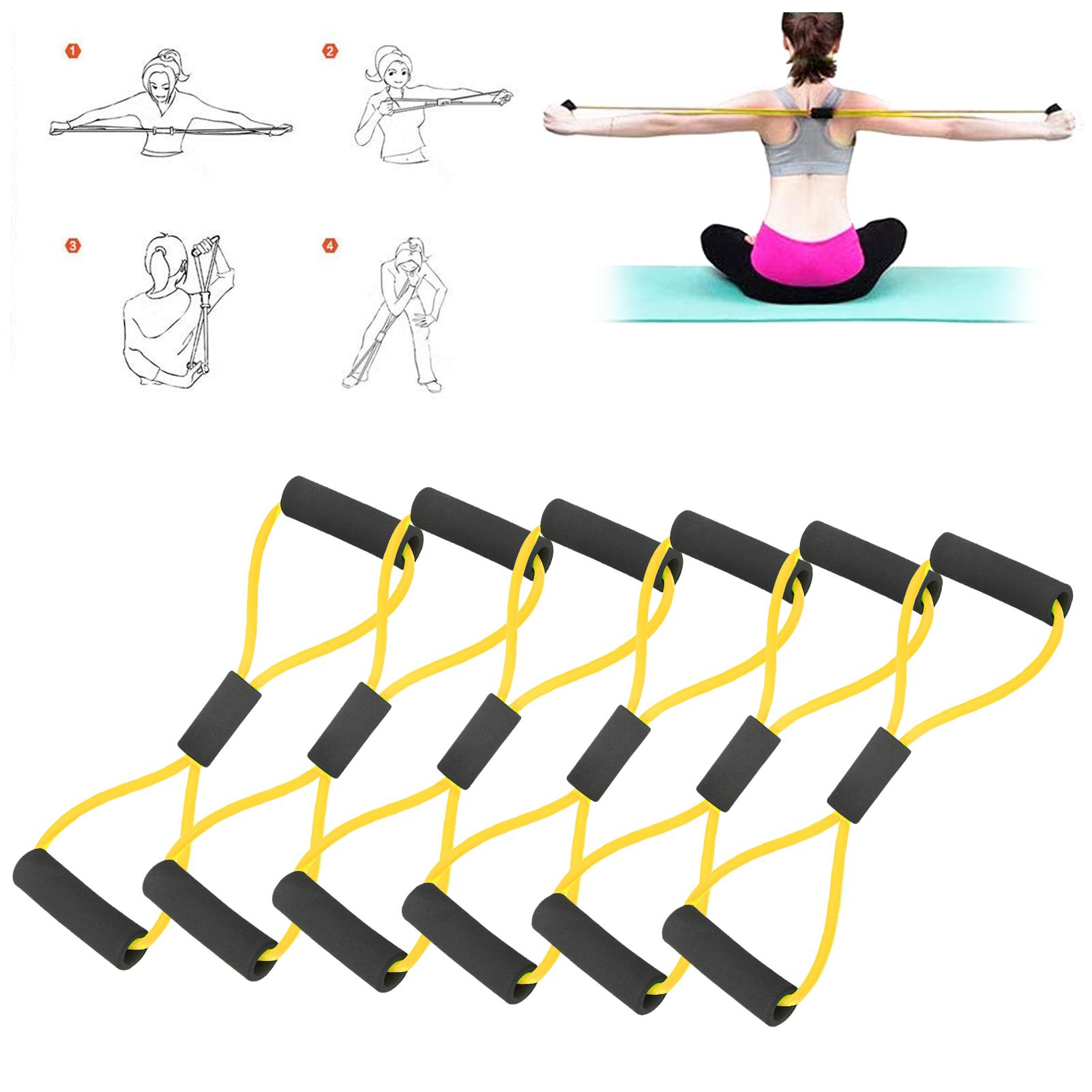 

6pcs 8 Pull Rope Fitness Training Strap Belt TPE Home Gym Resistance Bands