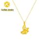 Shuibei 999 Fine Gold Slim Waist Necklace: 3D Hard Gold Women's Pendant Charm, Popular Live Broadcast Hot Seller.