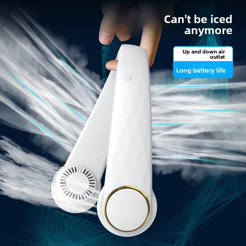 Source Factory 2022 New Cross-Border Bladeless Neck-Hanging Lazy Fan USB Outdoor Portable Up-and-Down Airflow Multi-Core