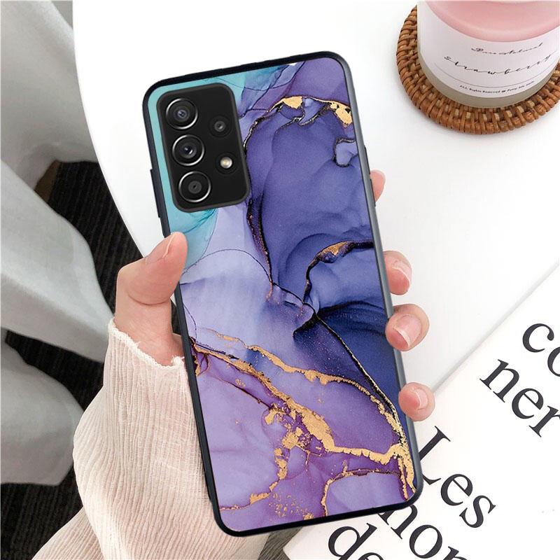 Green Blue Purple Marble Phone Case for Samsung Galaxy A13 A22 A12 A32 A71 A11 A21S A33 A52 A72 A51 A50 A70 A31 M31