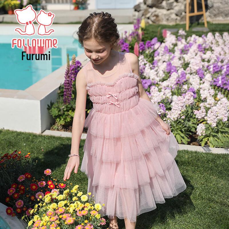 Fuluomi Girls' Summer Fairy Princess Mesh Cake Dress
