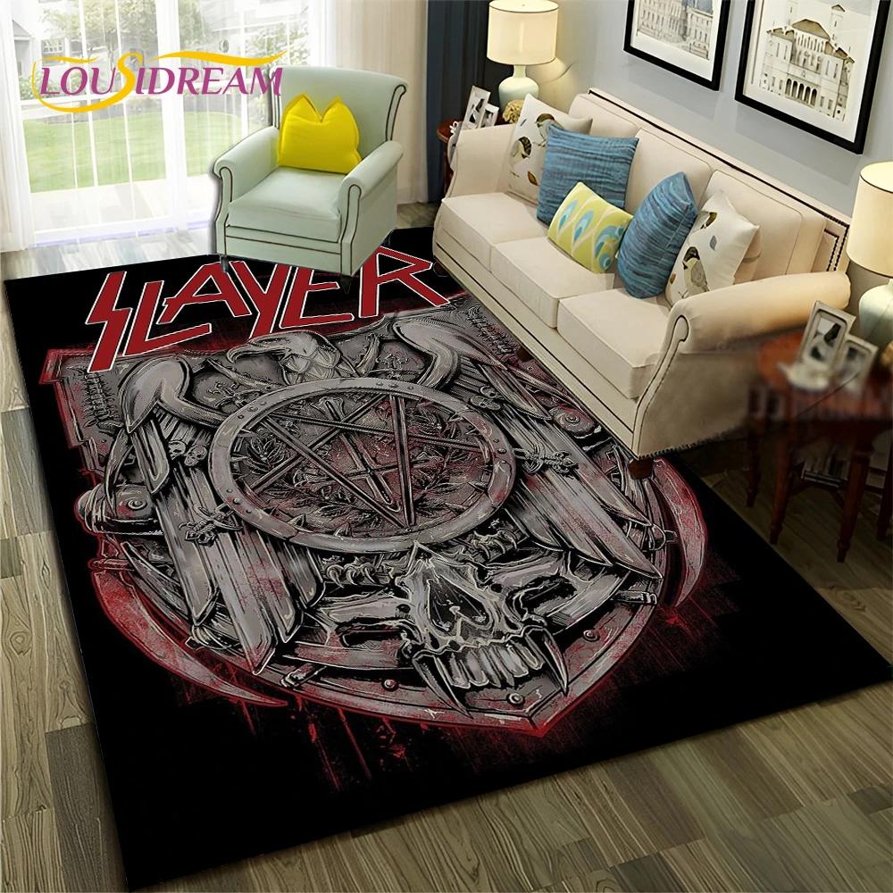 Heavy Metal Band Slayer Rock Carpet Rug for Home Living Room Bedroom Sofa Doormat Decor,kids Play Area Rug Non-slip Floor Mat