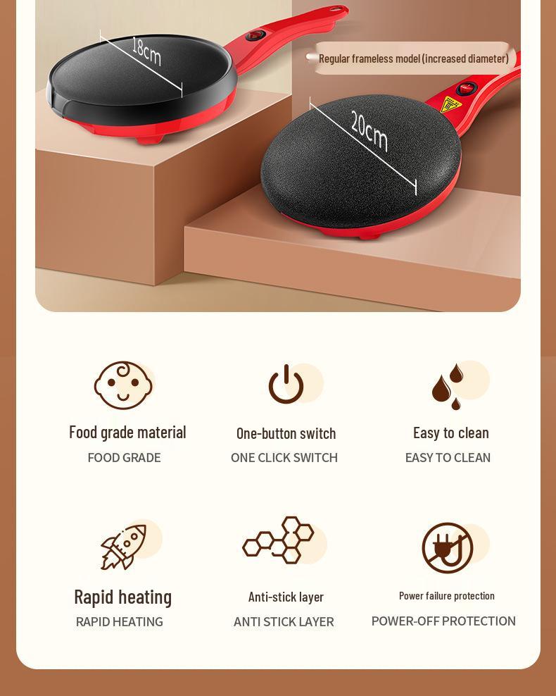 Electric Griddle: Crepe Maker & Spring Roll Skin Pancake Machine