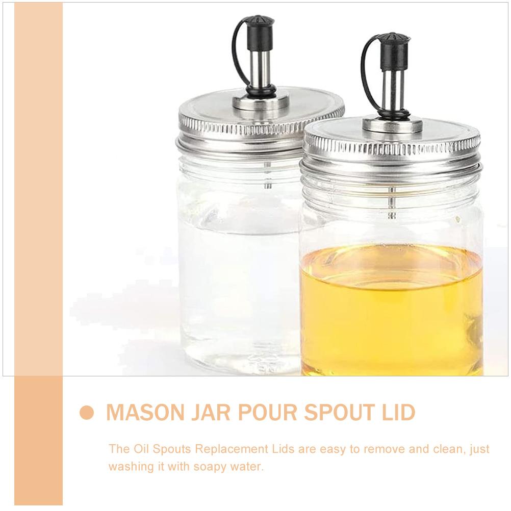 3 Pcs Carafe with Lid Mason Jar Lids Oil Pourer for Spout Caps Dispenser