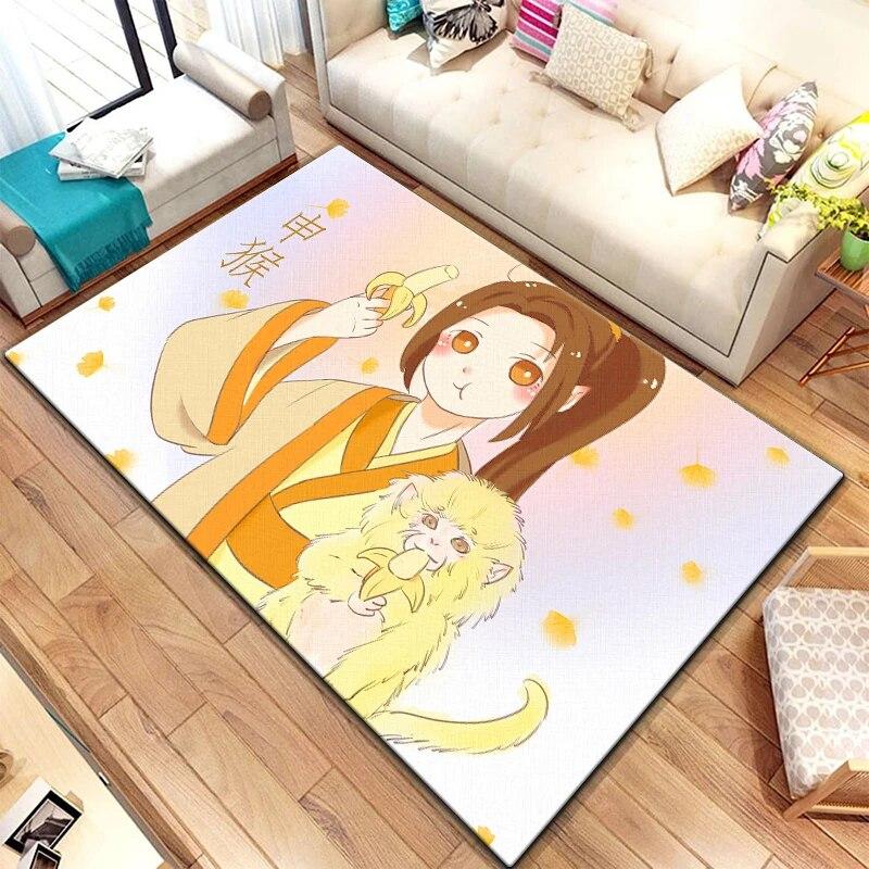 Zwölf chinesische Sternzeichen-Tiere malen Teppich für Wohnzimmer, großer Teppich, schwarzer weicher Teppich, Heimdekoration, Matten, Boho-Teppiche