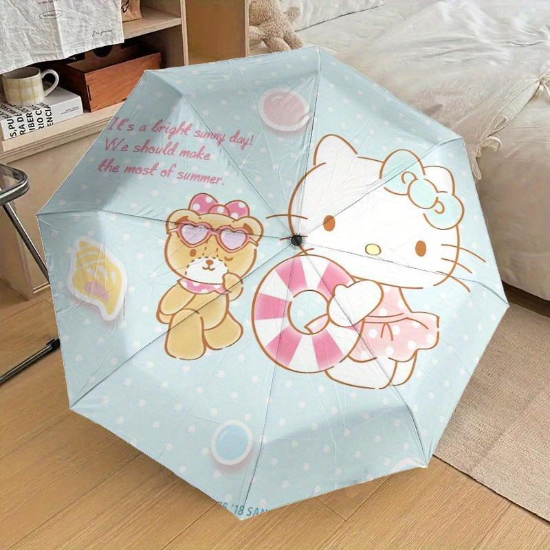 1pc Hello Kitty Summer Adventure Umbrella with Plastic Handle,Suitable for All Seasons Home Travel Outdoor UmbrellaSanlio613