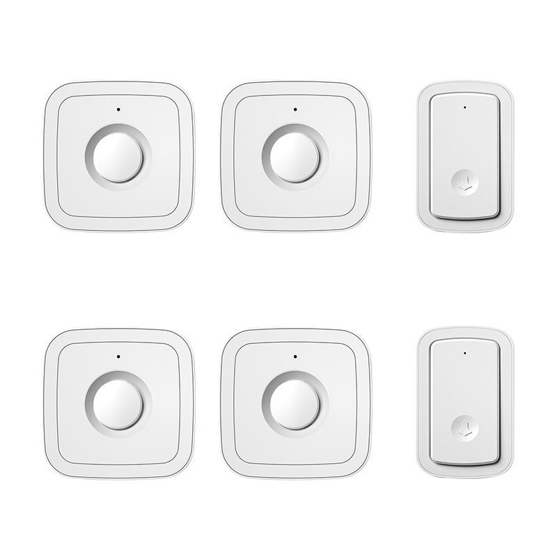 Smart Wireless Waterproof Doorbell with Remote Music Control, Two-to-Four Ding-Dong for Elderly