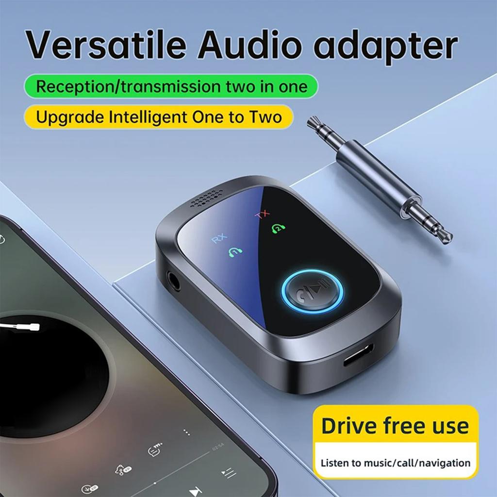 Airplane BT5.4 Adapter LCD Screen Low Latency BT Transmitter Dual Link BT Transceiver for 2 AirPods Headphones Or BT Devices