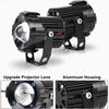 2Pcs Motorcycle LED Spotlight Aluminum Shell White Yellow Light High Power Headlight with Cooling Fan