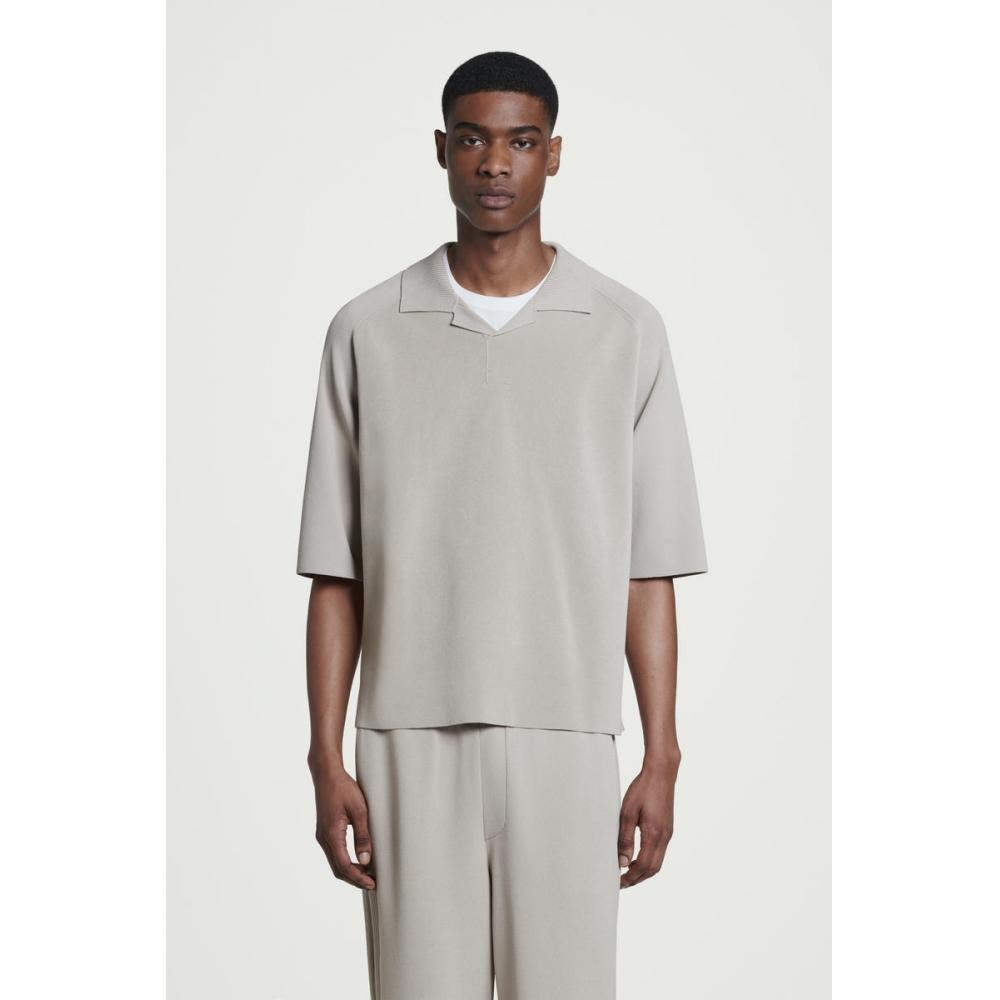 

Cos Japan Color Block Double Face Polo Shirt dark beige/XL
