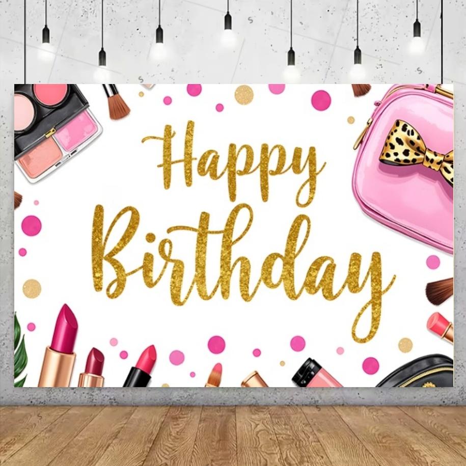 

Pink Beauty Makeup Theme Backdrop Sexy Ladies Adult Girl Birthday Party Decoration Background Women Portrait Photography Props 120X90CM