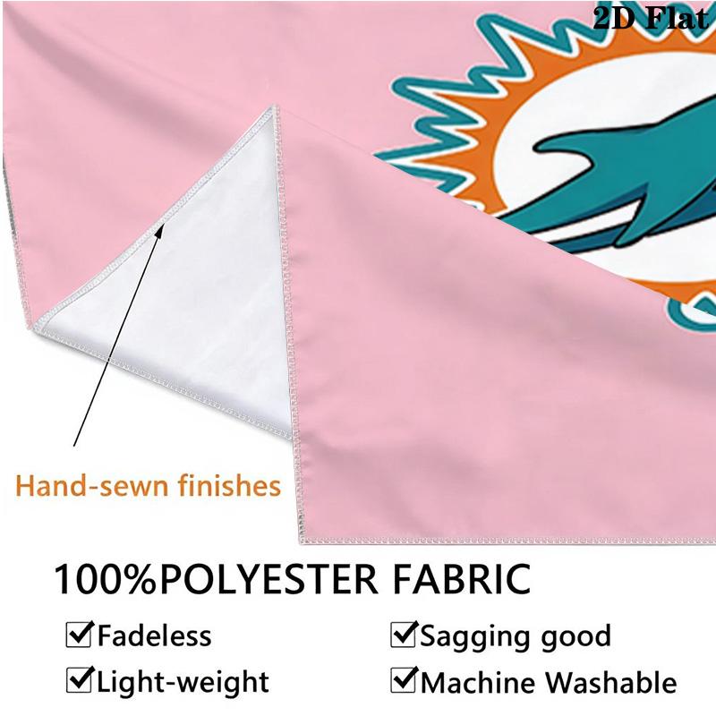 Benutzerdefiniertes Namensschild Miami Dolphins Bedruckter Wandteppich – Wandbehang für Schlafzimmer, Studentenwohnheime und Heimdekoration