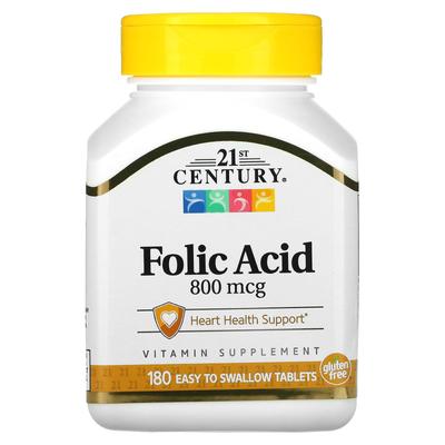 Folsäure, 800 mcg, 180 leicht zu schluckende Tabletten