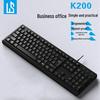 LINGSHE K200 Kabelgebundene USB-Tastatur in voller Größe