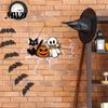 Festive Porch Hanging Plaques Halloween Wooden Welcome Door Sign, Vintage Black Cat Jack-o-lantern Ghost Holiday Atmosphere Room Decor Decoration,