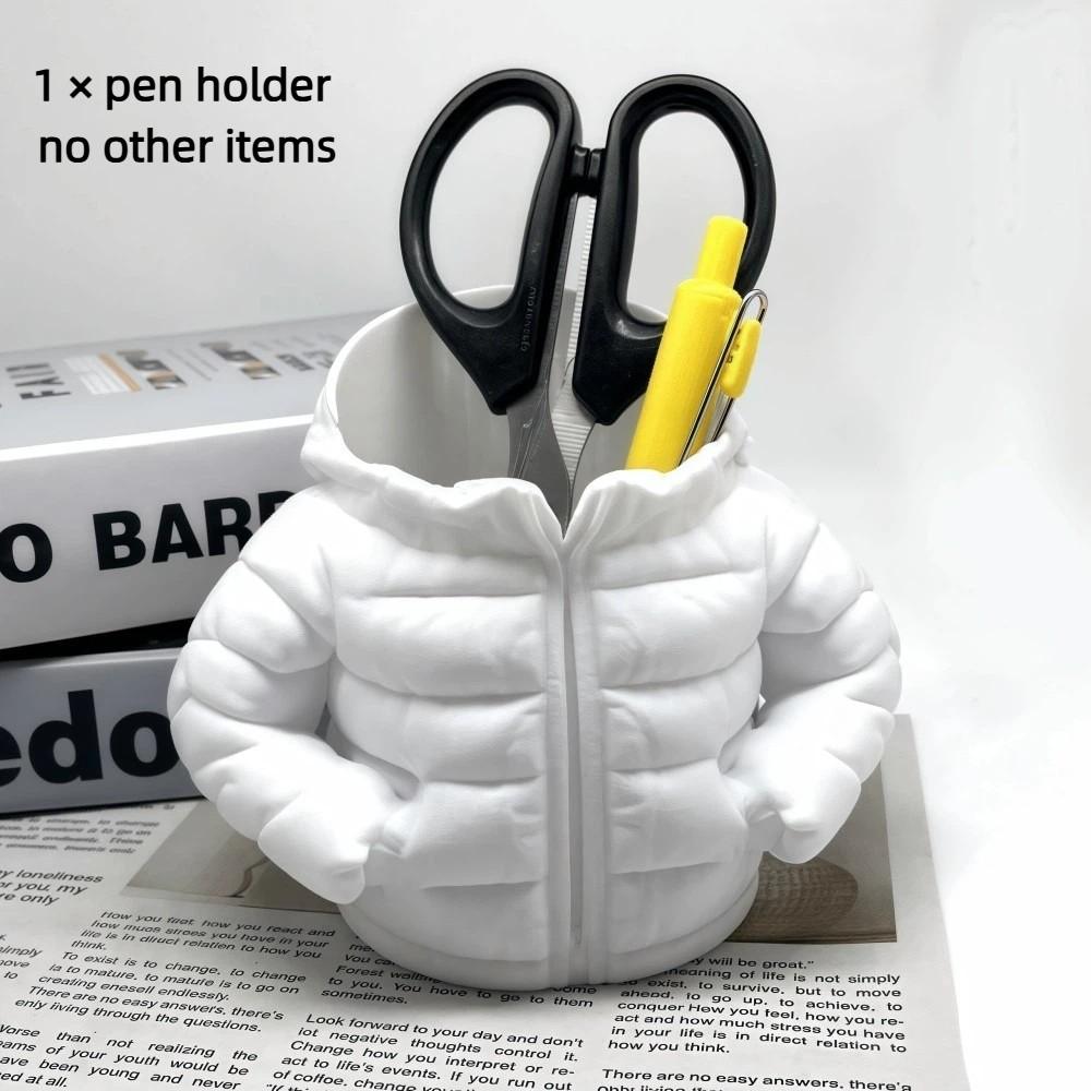 

Пуховик Форма Настольные Ведра для хранения Мультяшный Контейнер для карандашей Подставка для ручек Студенческие канцелярские товары белый