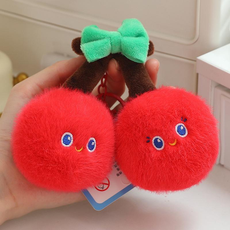 Fun Vegetables Fruit Plush Pendant Apple Mushroom Doll Plush Toy Bag Keychain Popular Small Pendant