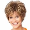 Short Curly Synthetic Wig Women Heat-Resistant Fiber Adjustable Bangs Any Face Shape Light Brown Dark