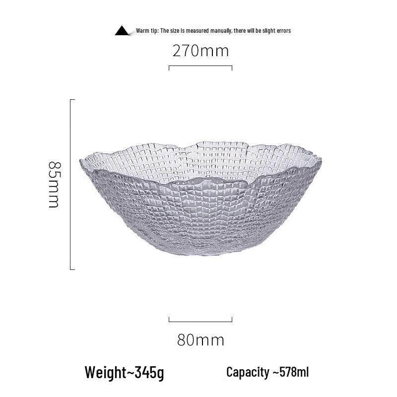 ZISIZ Crystal Glass Decorative Fruit Bowl