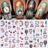 2/3pcs Glitter Christmas Nail Stickers Gold Fireworks Champagne Clock Design Bow New Year Nail Decals Manicure Decor Slider