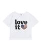 CARGOBROS FOR WOMAN Vintage Heart Flag Short Sleeve T-Shirt (Solid White)