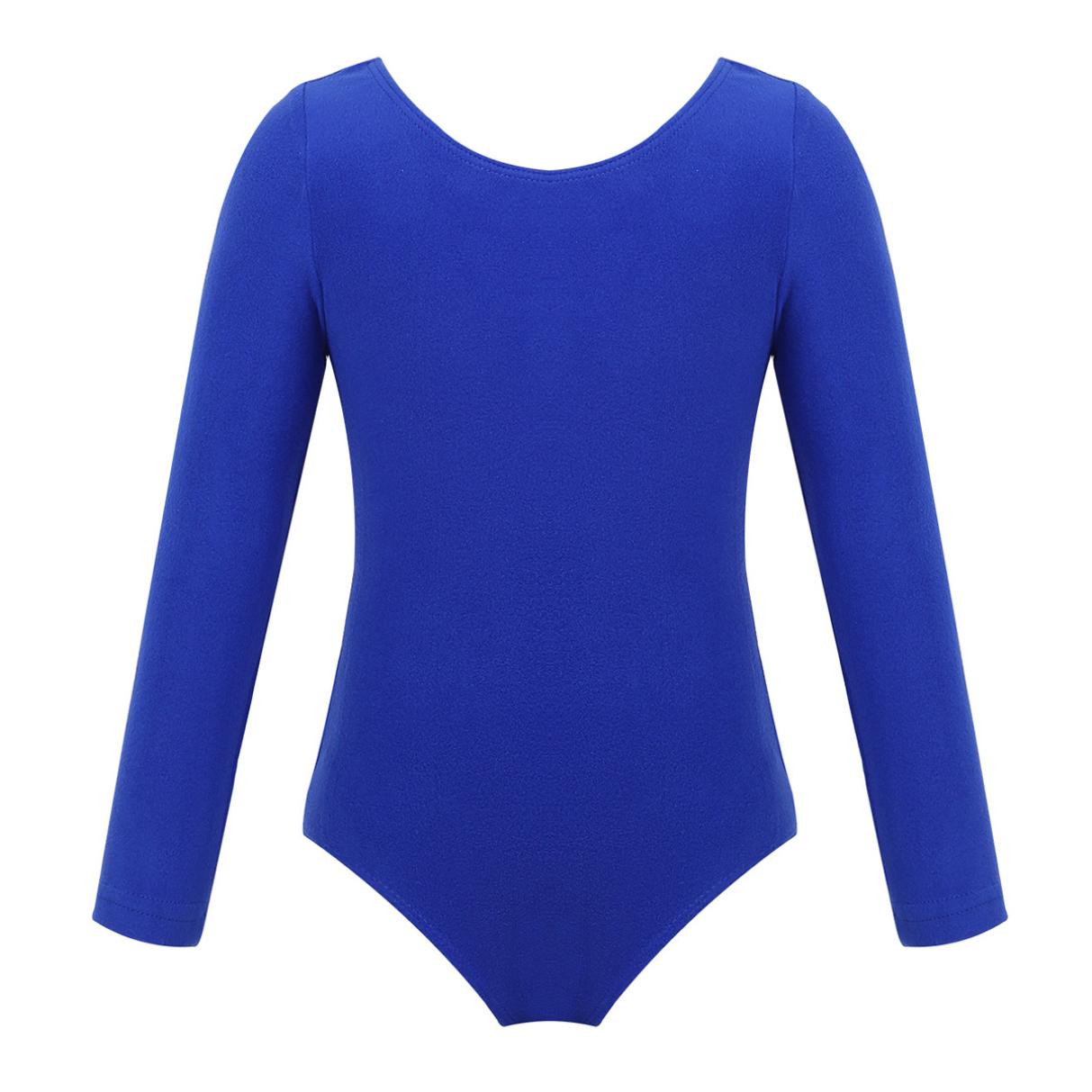 YOOJIA Kinderen Meisjes Lange Mouw Turnpakje Gymnastiek Ballet Turnpakje Jumpsuit Danskostuums 9-10 Years donkerblauwe kleur